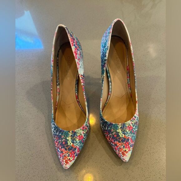 Charles David Pact Pump, Blossom Print Smooth Women's Size 8M - Picture 3 of 9